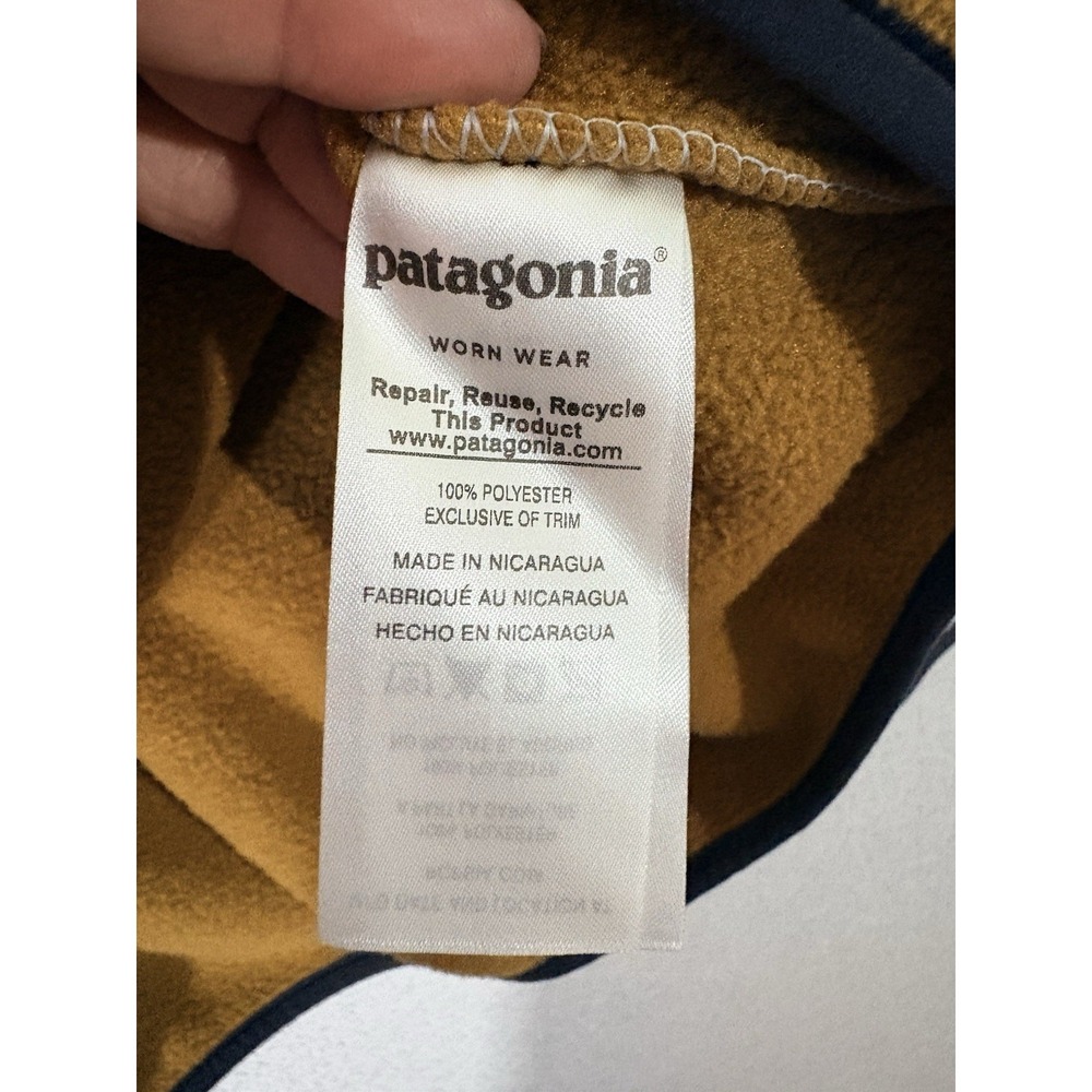 Patagonia Synchilla Snap-T Pullover WOMENS MEDIUM Blue Brown - Picture 4 of 8